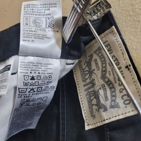 Levi's Mens Classic Straight-Leg Black Jeans Size 28 Casual Work -Unisex - Picture 5 of 8